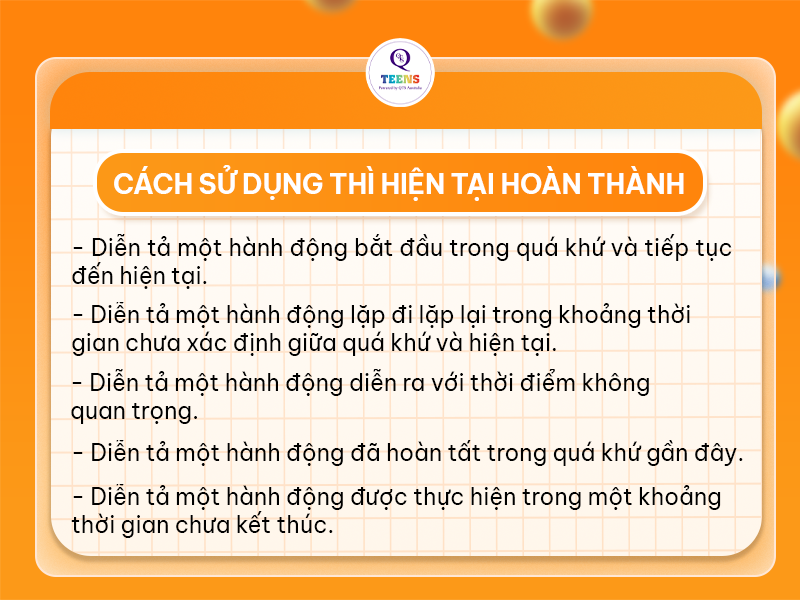 Trường hợp cần phải sử dụng thì hiện tại hoàn thành