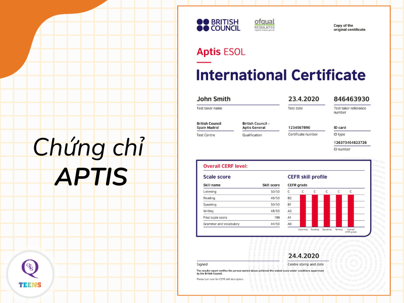 Chứng chỉ năng lực Anh ngữ APTIS