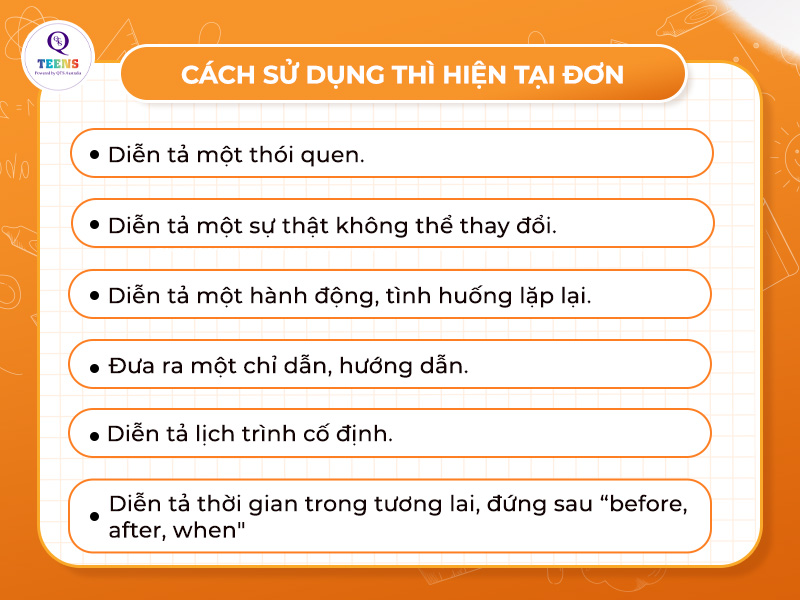 Những trường hợp cần áp dụng công thức thì hiện tại đơn