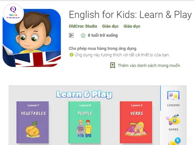 Phần mềm học tiếng Anh lớp 2 English for Kids_ Learn &amp; Play