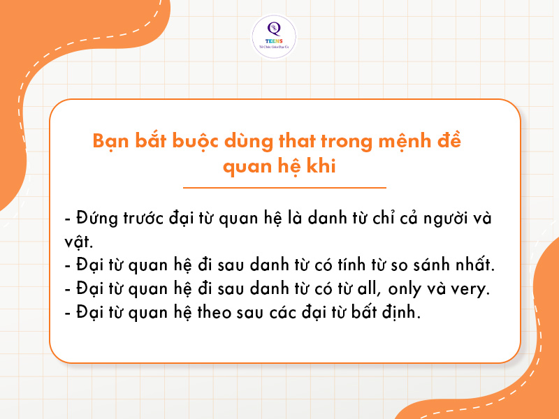 Trường hợp bắt buộc dùng that trong relative clause