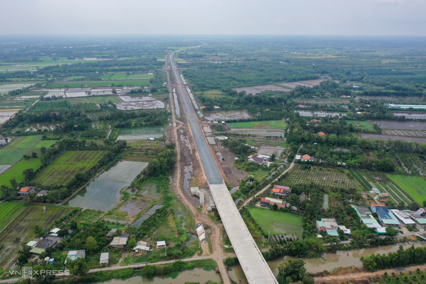 Cao tốc Trung Lương - Mỹ Thuận qua tỉnh Tiền Giang được thi công